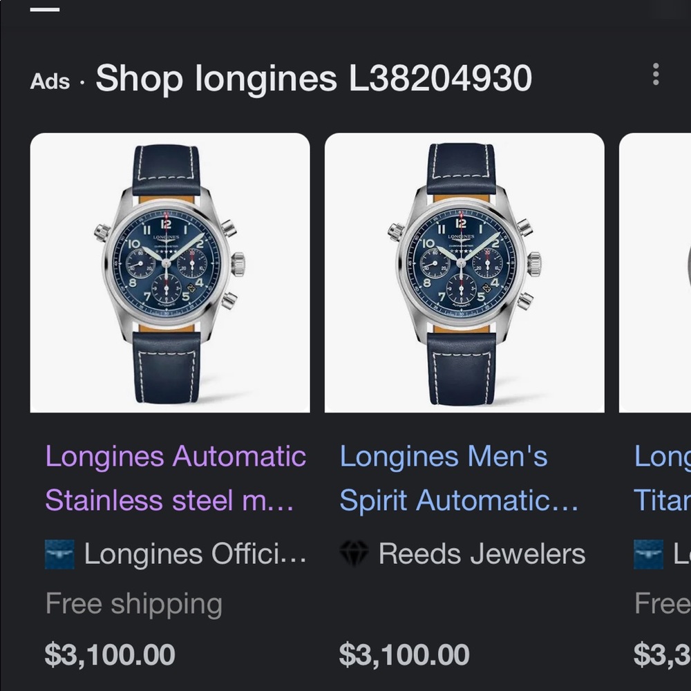 Genuine Longines Chronograph watch brand new
